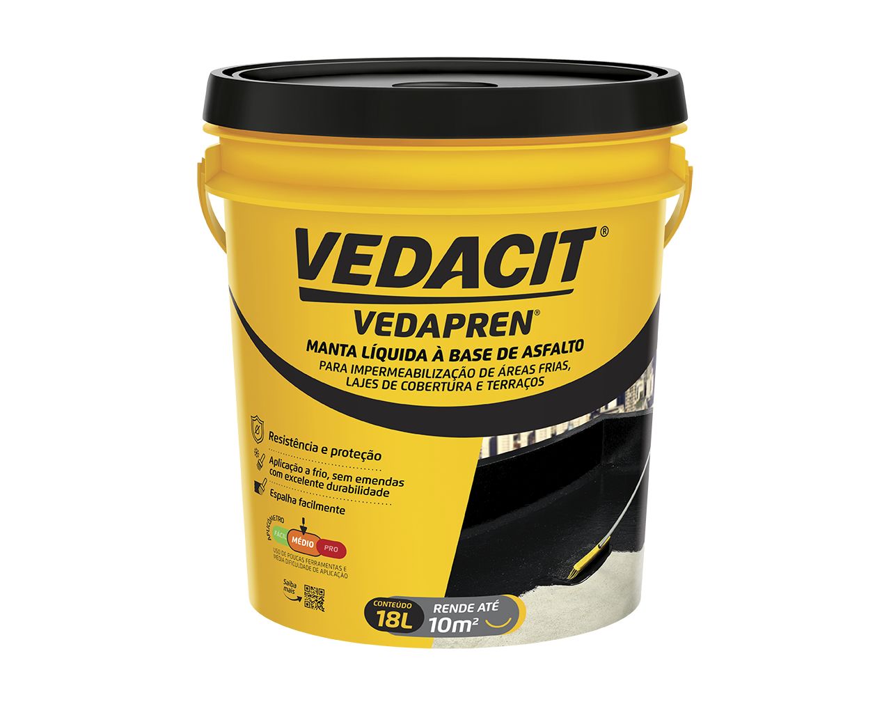 VEDAPREN PRETO 18LT BALDE