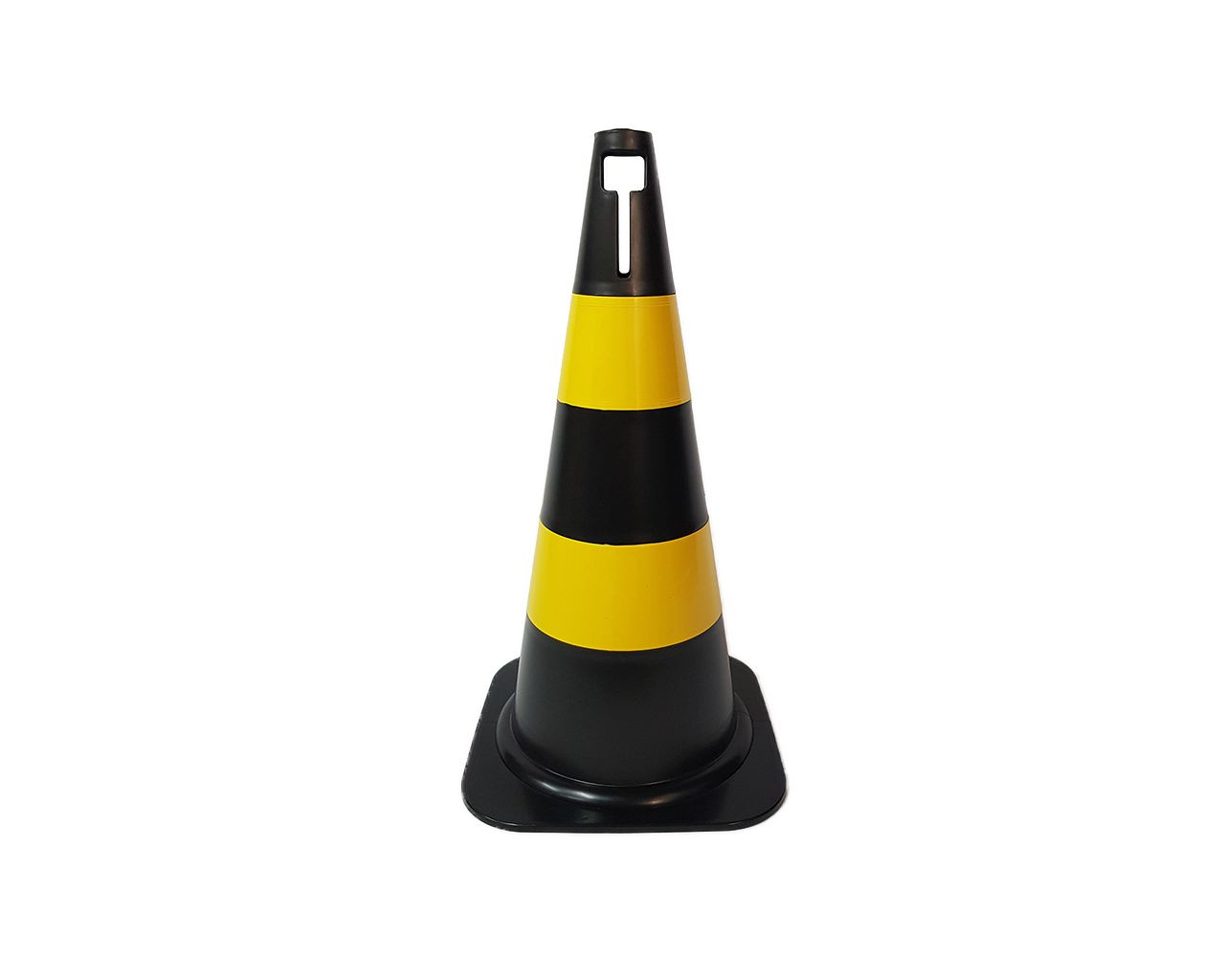 CONE PARA SINALIZAÇÃO PRETO E AMARELO 50CM