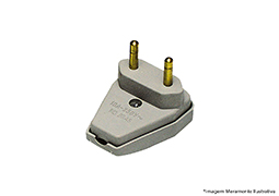 PLUG MACHO GIGANTE BIPOLAR 2P 10A CINZA