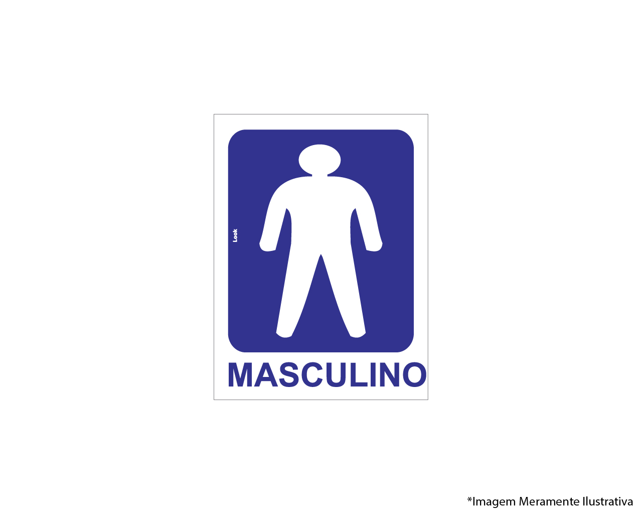 PLACA DE SINALIZAÇÃO PVC SANITÁRIO MASCULINO 15x20CM