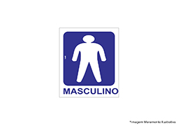 PLACA DE SINALIZAÇÃO PVC SANITÁRIO MASCULINO 15x20CM