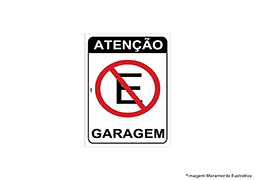 PLACA DE SINALIZAÇÃO PVC ATENÇÃO GARAGEM 20x30CM
