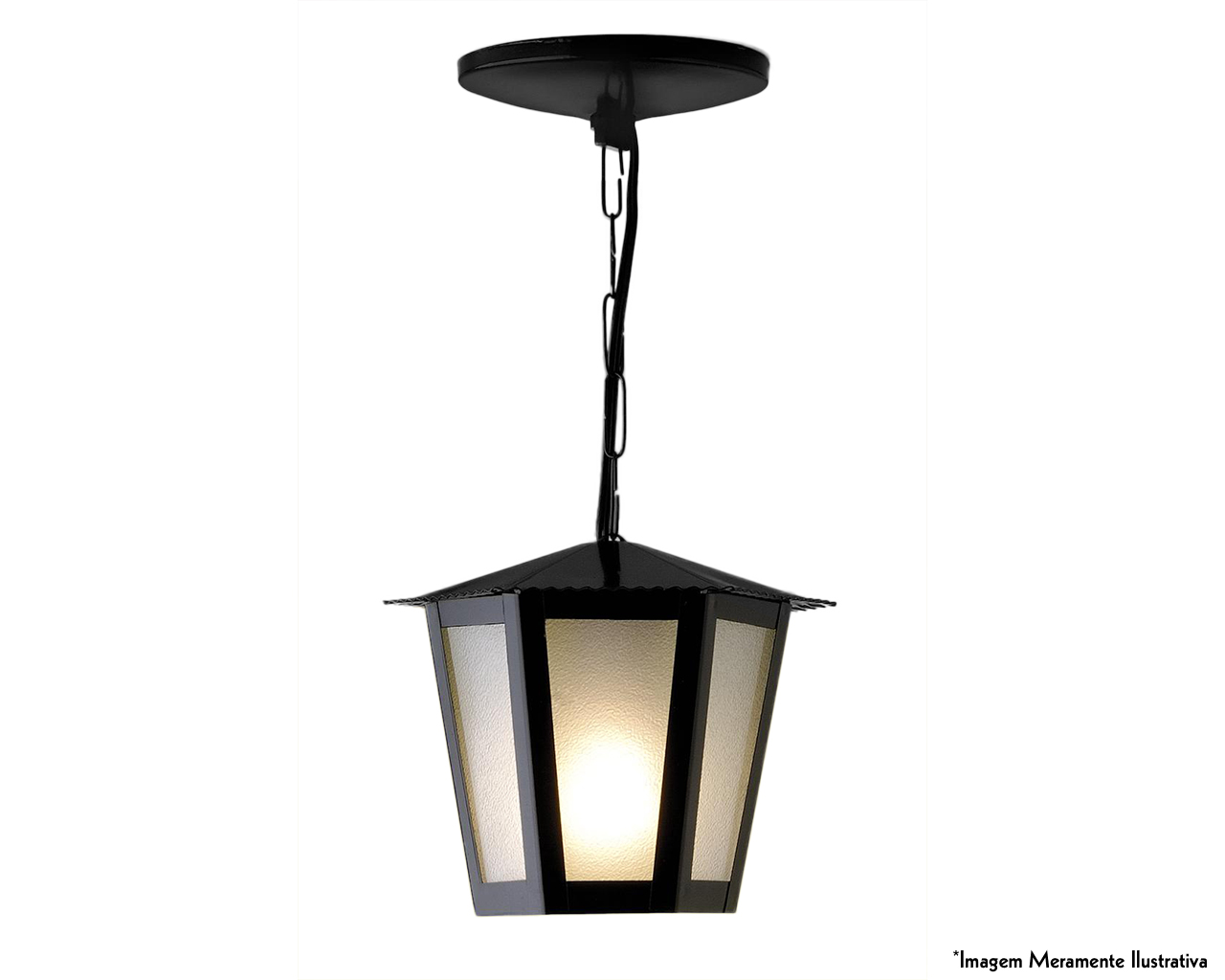 LUMINÁRIA FIXA TETO SEXTAVADA PRETA