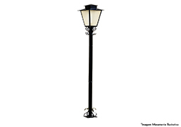POSTE PARA JARDIM COLONIAL VIDRO QUADRADO 1,76M P3