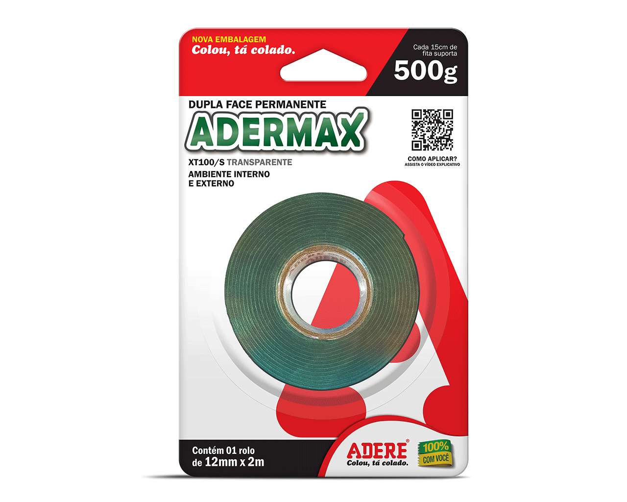 FITA DUPLA FACE ADERMAX ACRÍLICA 12MMX2M BLISTER